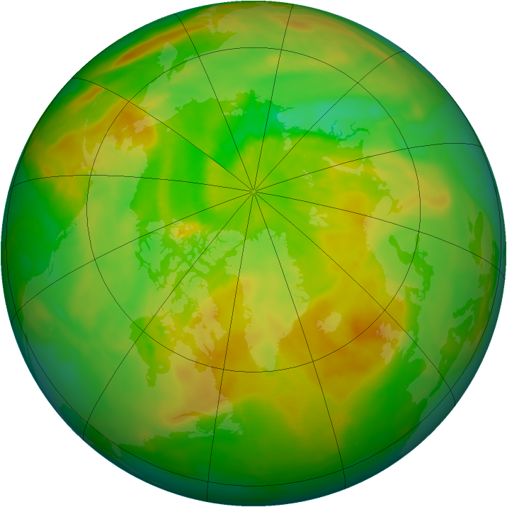 Arctic ozone map for 06 June 2015